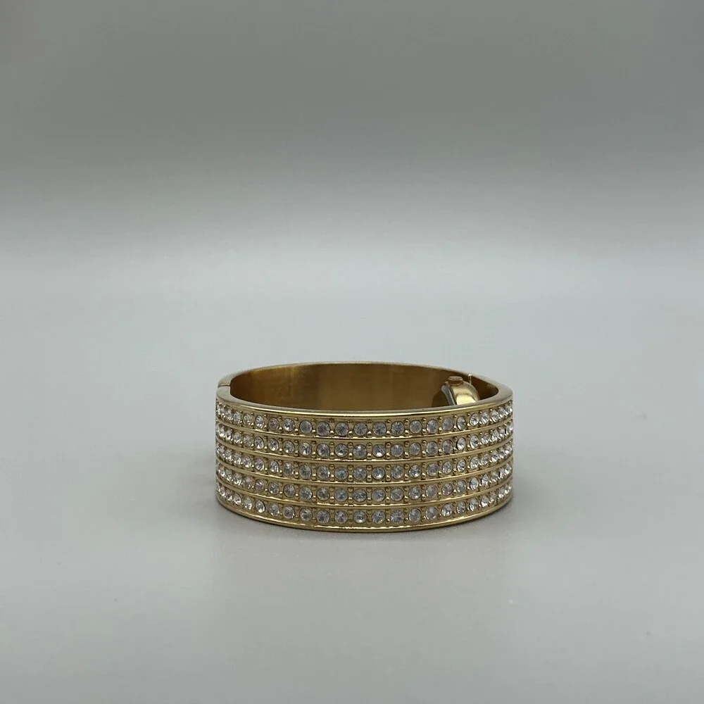 Marissima Womens Watch 20mm MOP Gold Tone Crystals Bracelet New Battery 6.5